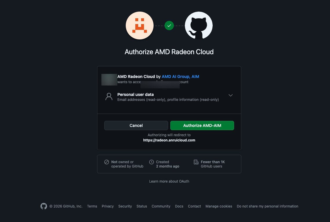 GitHub 授权 AMD Radeon Cloud