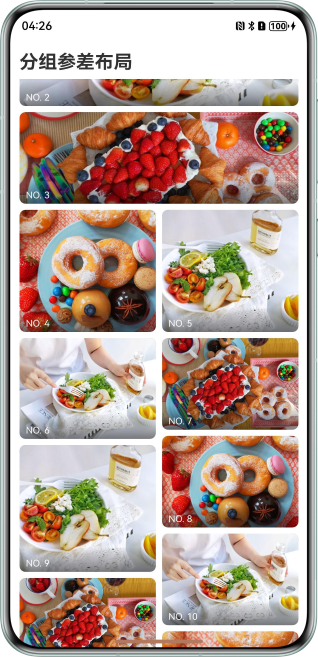 瀑布流布局示意图