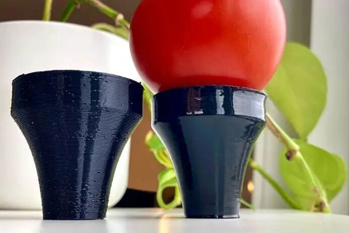 3D printed cones with and without MTH