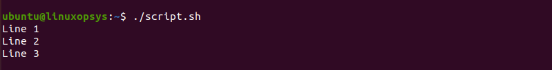 script output - mapfile with -t and -s options