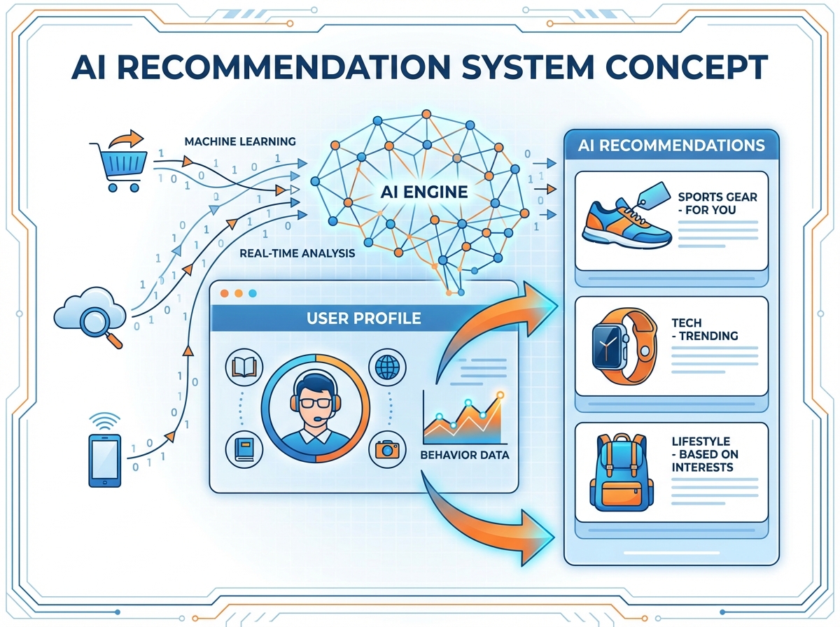 AI商品推荐系统概念图