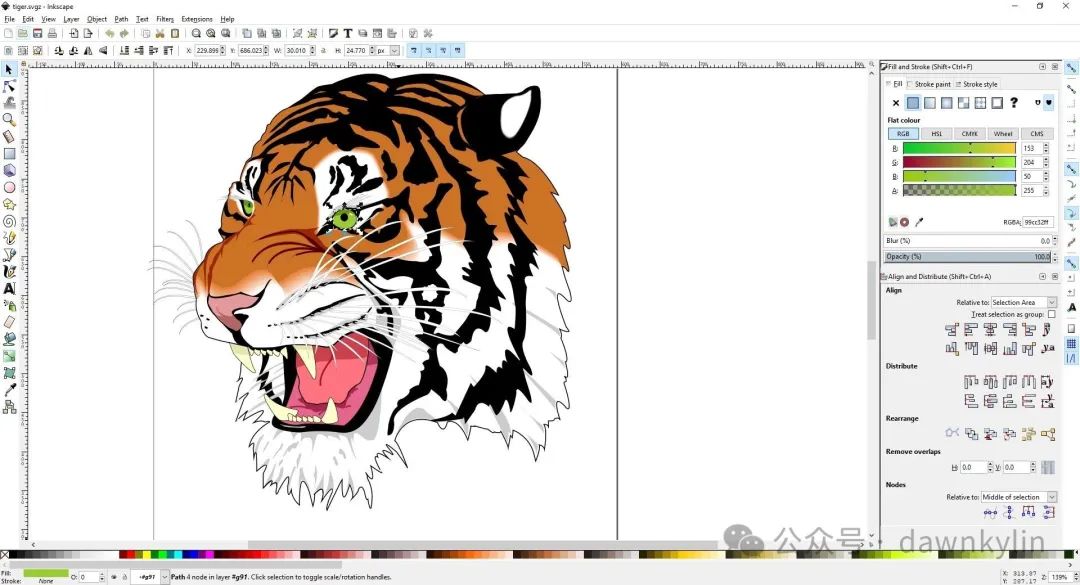 Tiger by Inkscape