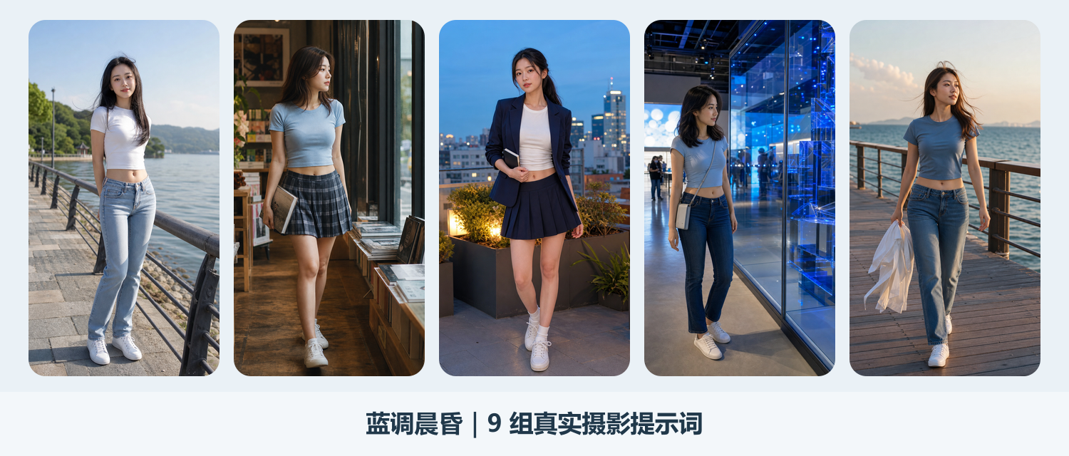 九组蓝调成年时装五联封面