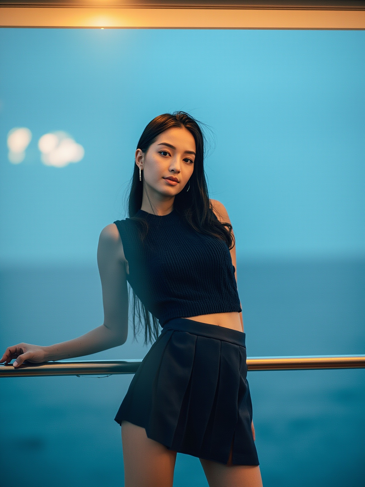 玻璃温室咖啡馆靠窗的蒸汽柔光构图