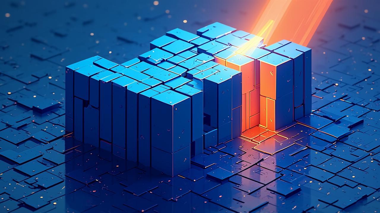 Abstract digital fortress imagery: a solid wall co
