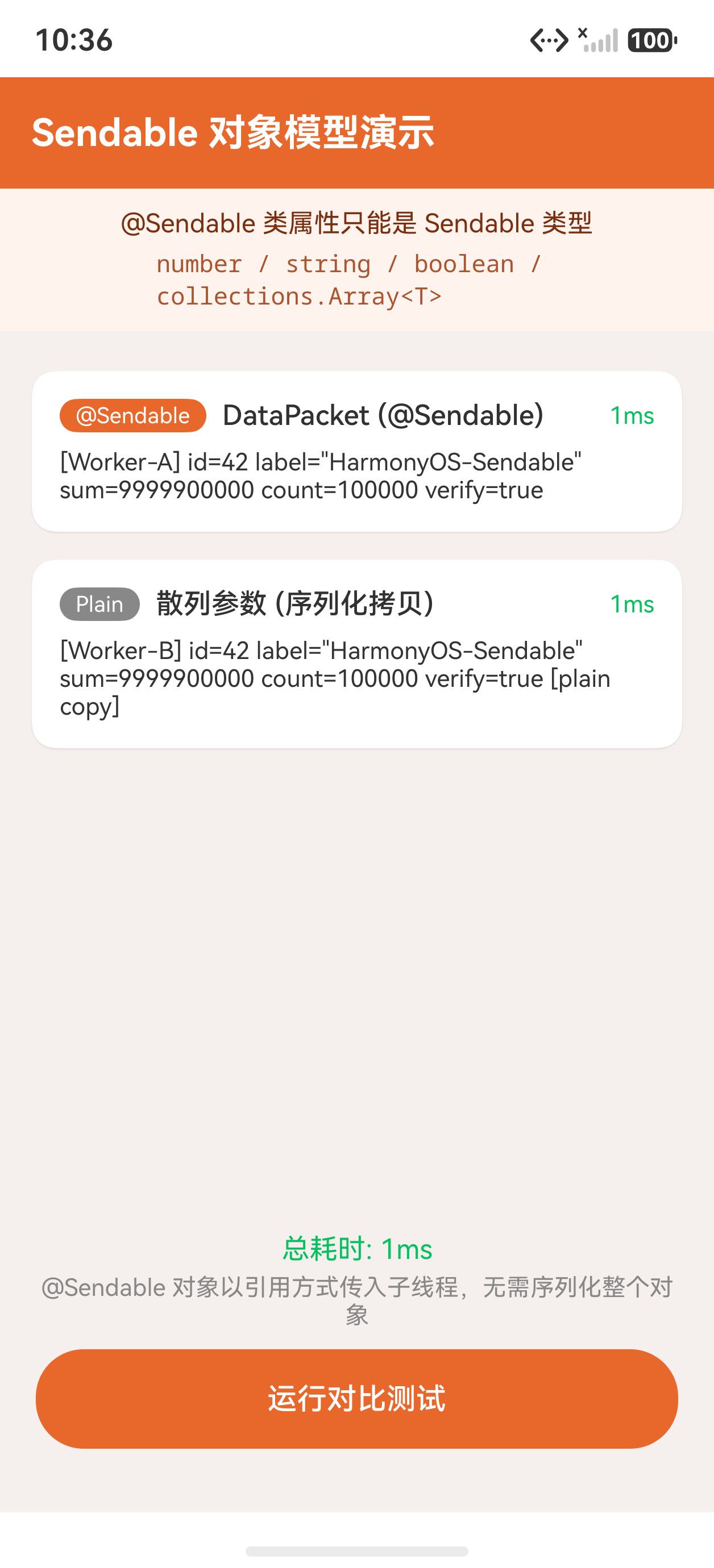Sendable 执行结果:两路均验证通过