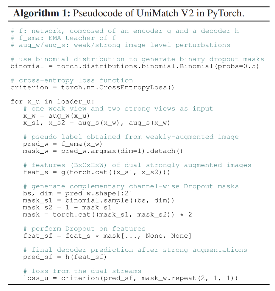 UniMatch V2伪代码