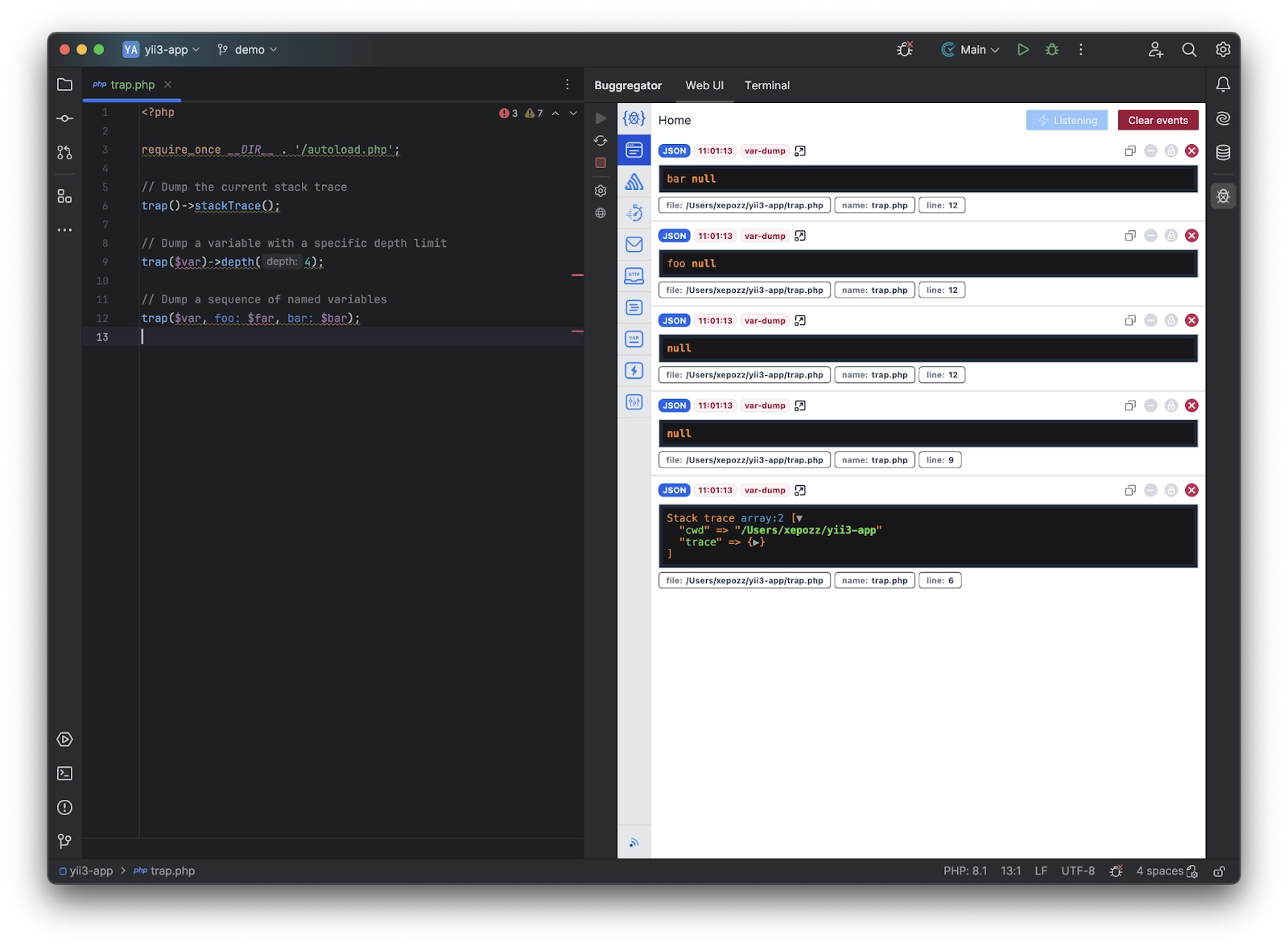 你可能不知道的 PhpStorm 插件 - Buggregator plugin