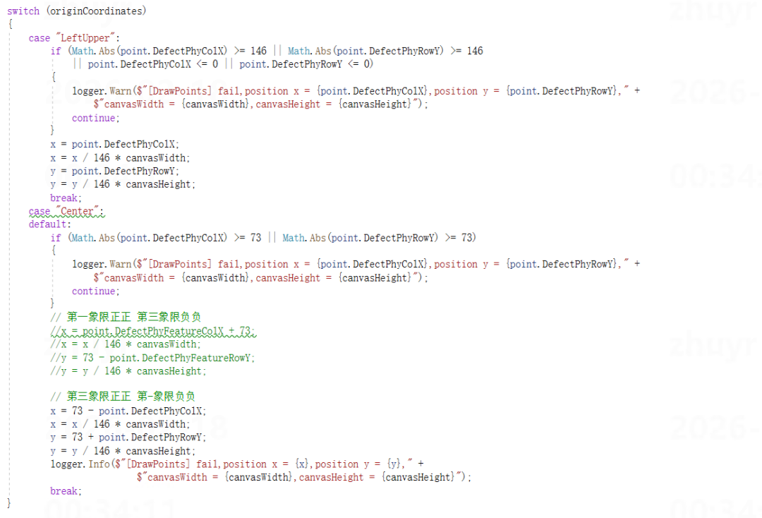 C# WPF canvas中绘制缺陷分布map