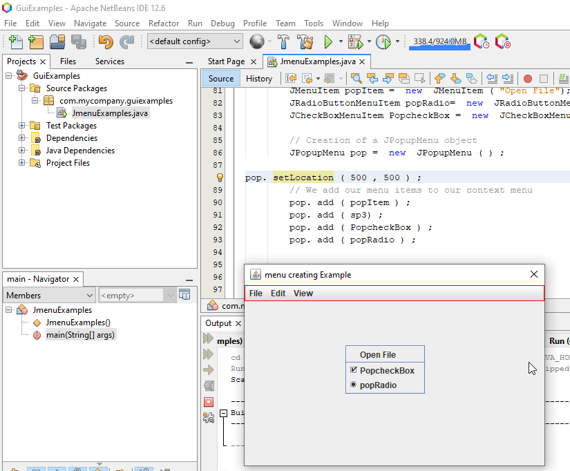 Creating JMenu in java using Netbeans with Examples-CSDN博客