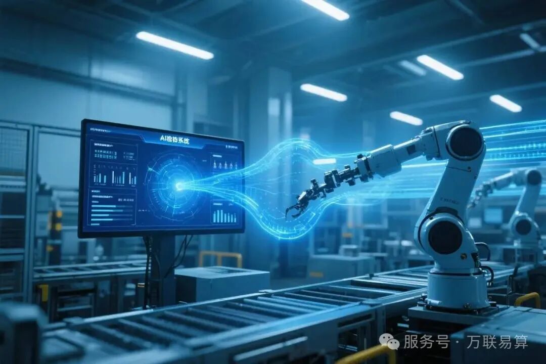 智能工厂AI应用示意图