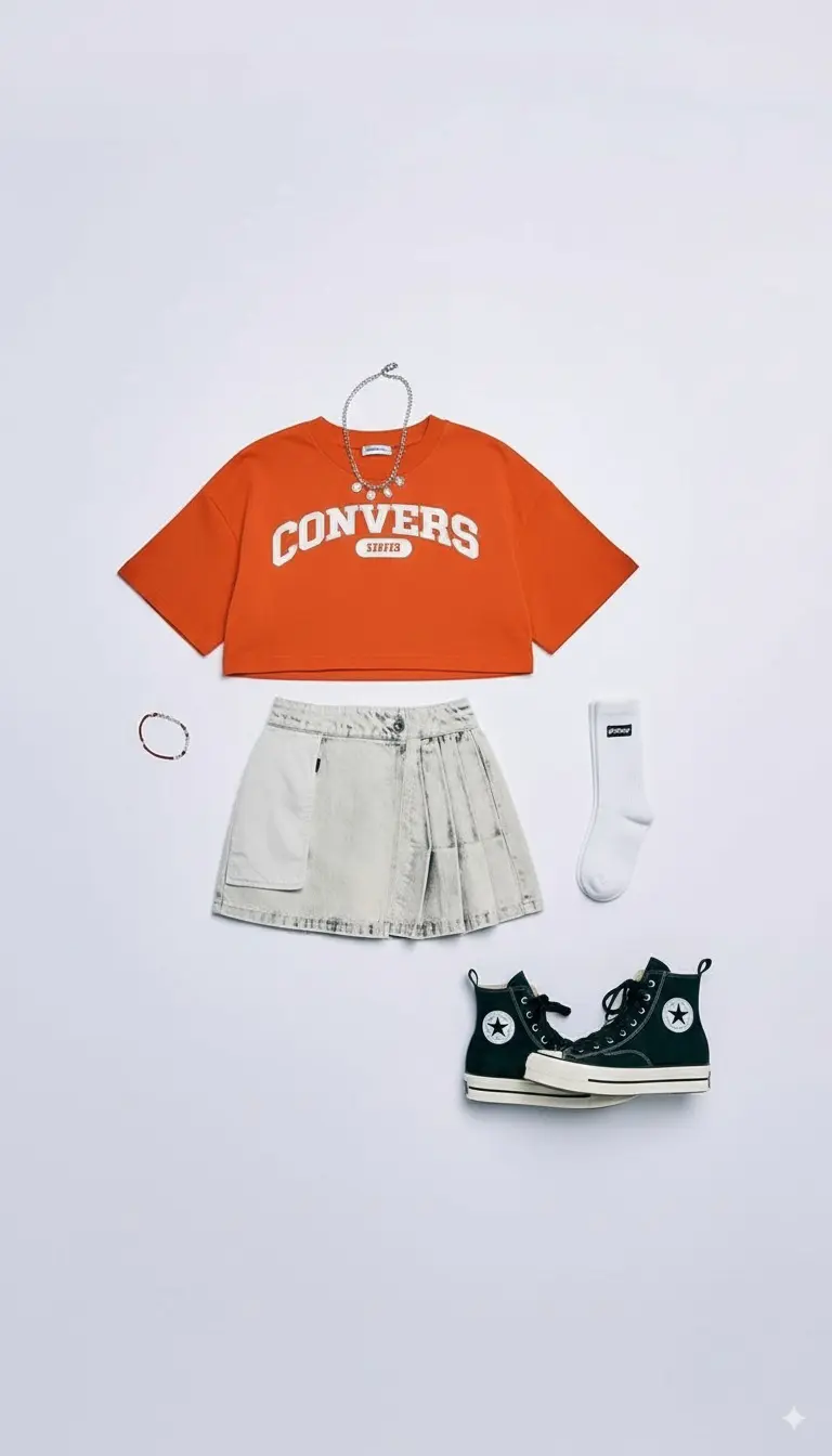 flat-lay-outfits-orange-shirt