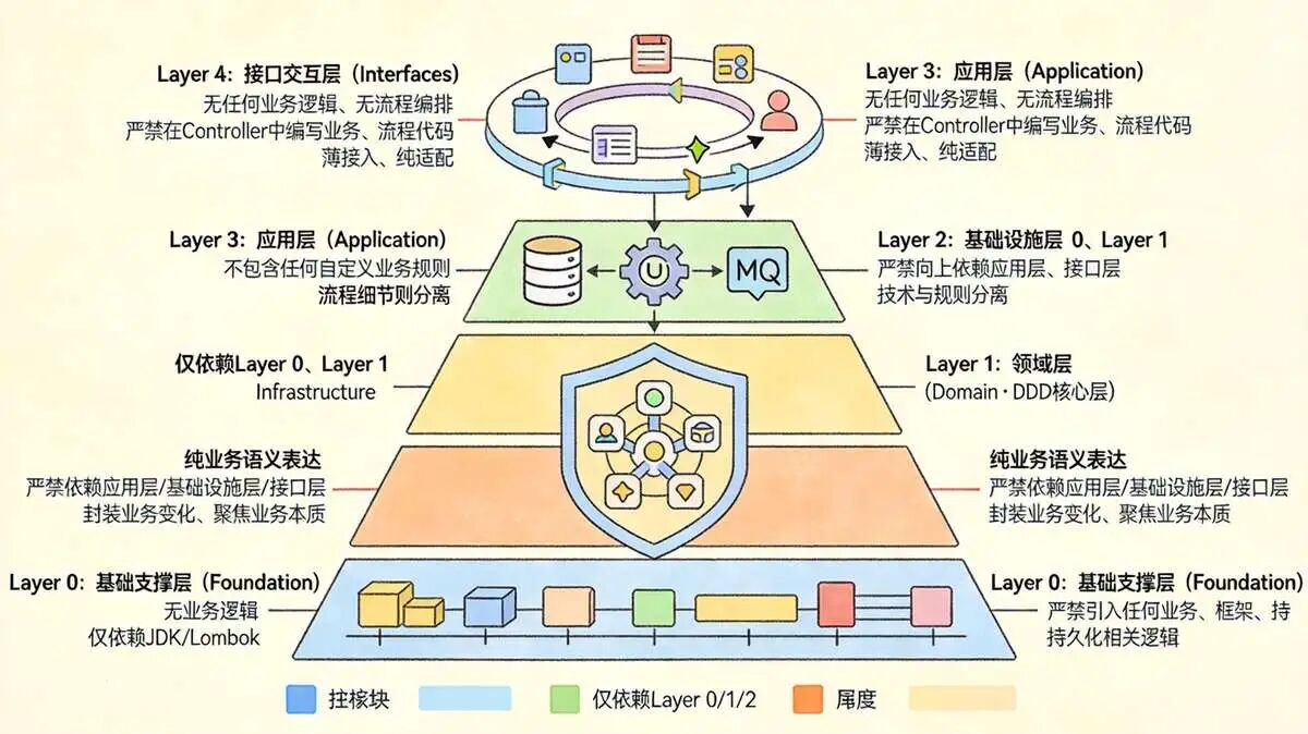 2.1.3 DDD各层级详细规范(四层标准架构+基础支撑层)