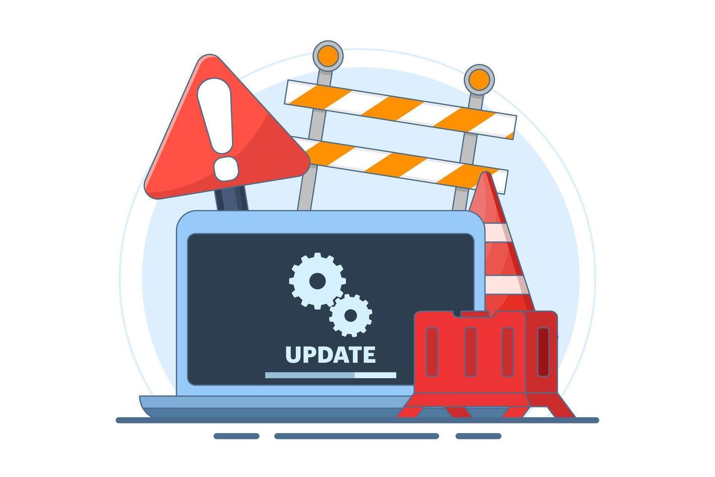 System maintenance concept, Error, Fix problems, Device update, Software update, System update, Operating system update. flat illustration on background. 49887273 Vector Art at Vecteezy