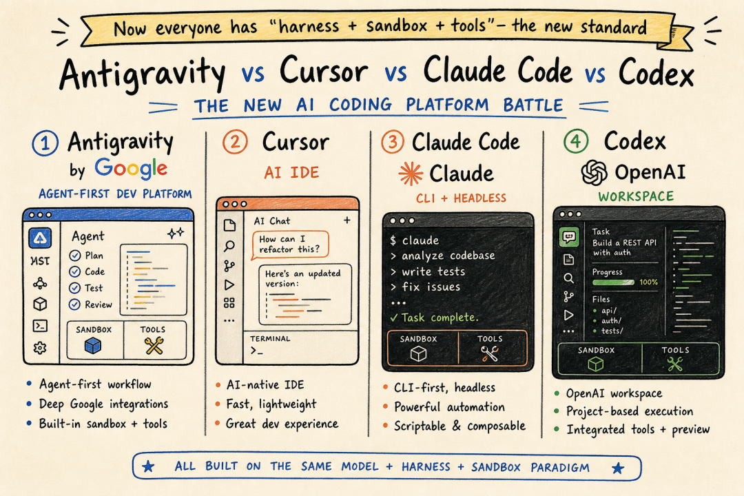 Antigravity vs Cursor vs Claude Code vs Codex