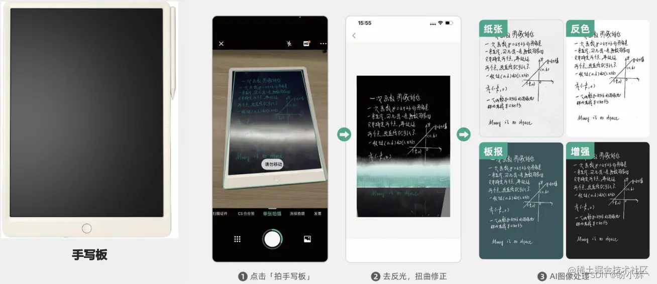 手写板反光擦除效果展示