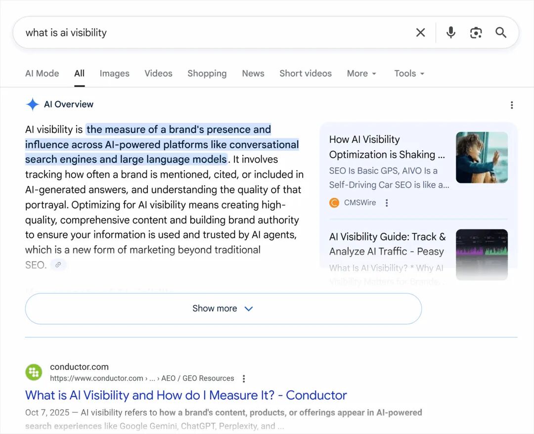 Google Serp What Is Ai Visibility Scaled