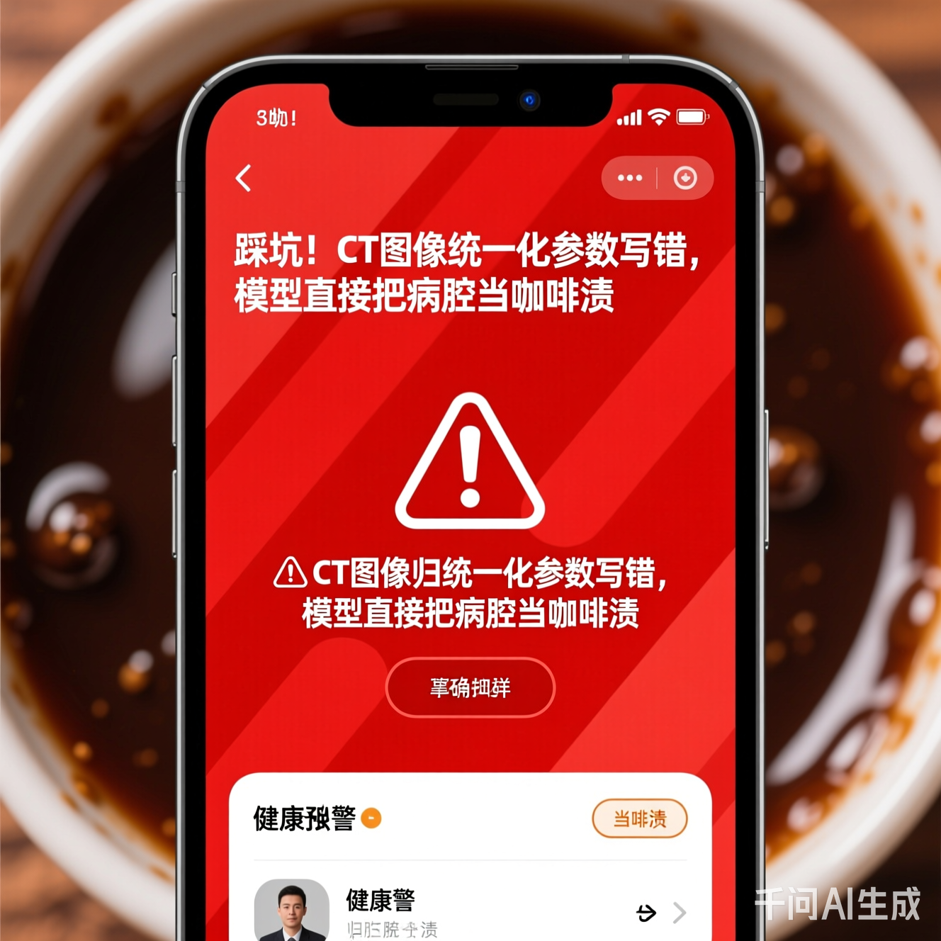 满屏红色预警的健康APP界面