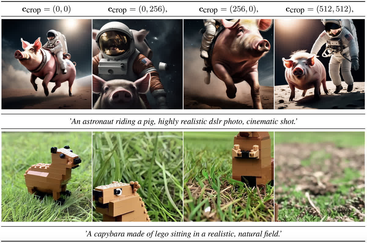SDXL 中的 crop conditioning