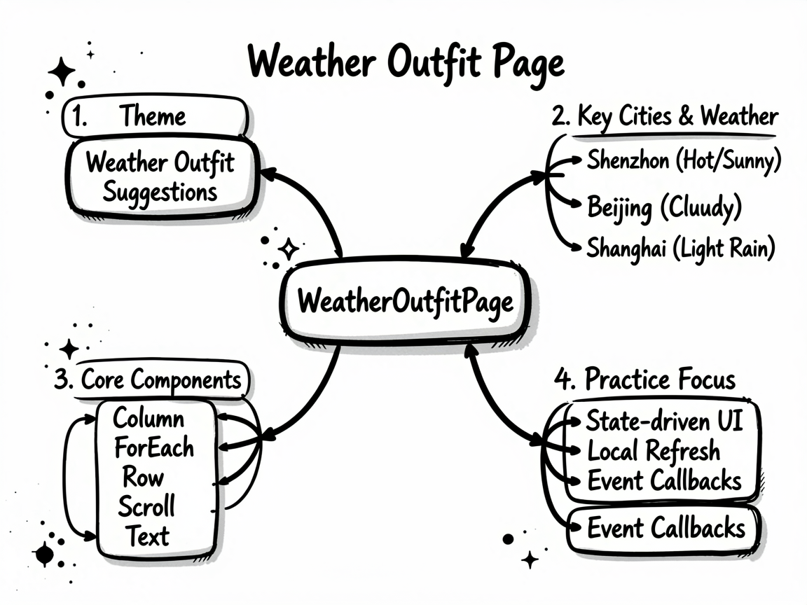 Ink notes style infographic detailing the 'Weather