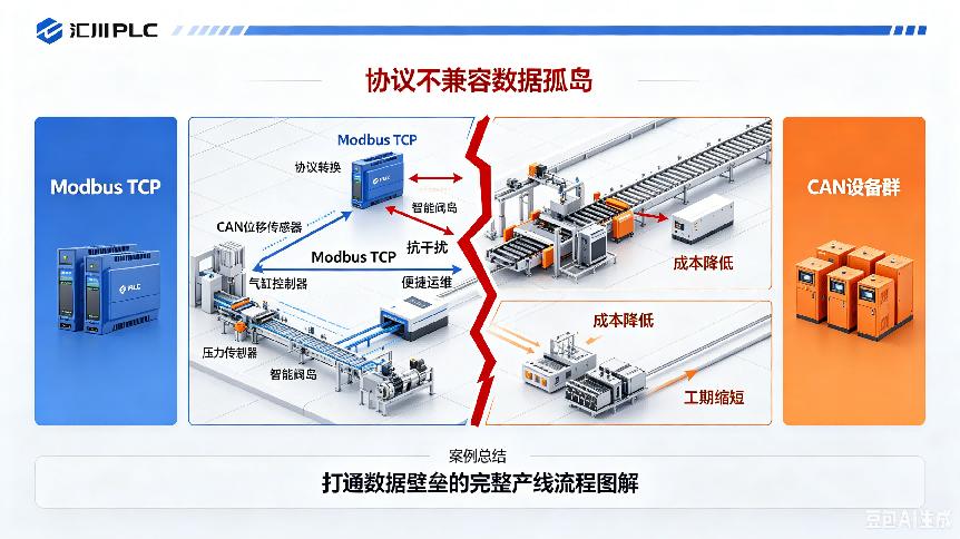 CAN转Modbus TCP协议转换模块连接PLC与传感器、阀岛的落地案例-CSDN博客