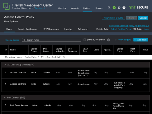 Firewall Management Center sysin