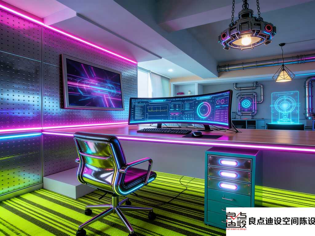 图片来源：赛博朋克办公室软装设计| 把未来科技感焊进工位🔥客户看了直呼是科幻 ...
