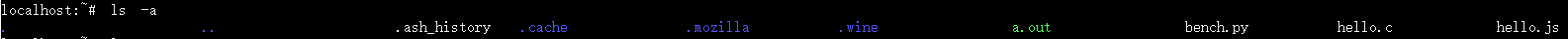 ls -a 显示所有文件,包括隐藏文件(文件名以句点.开头)