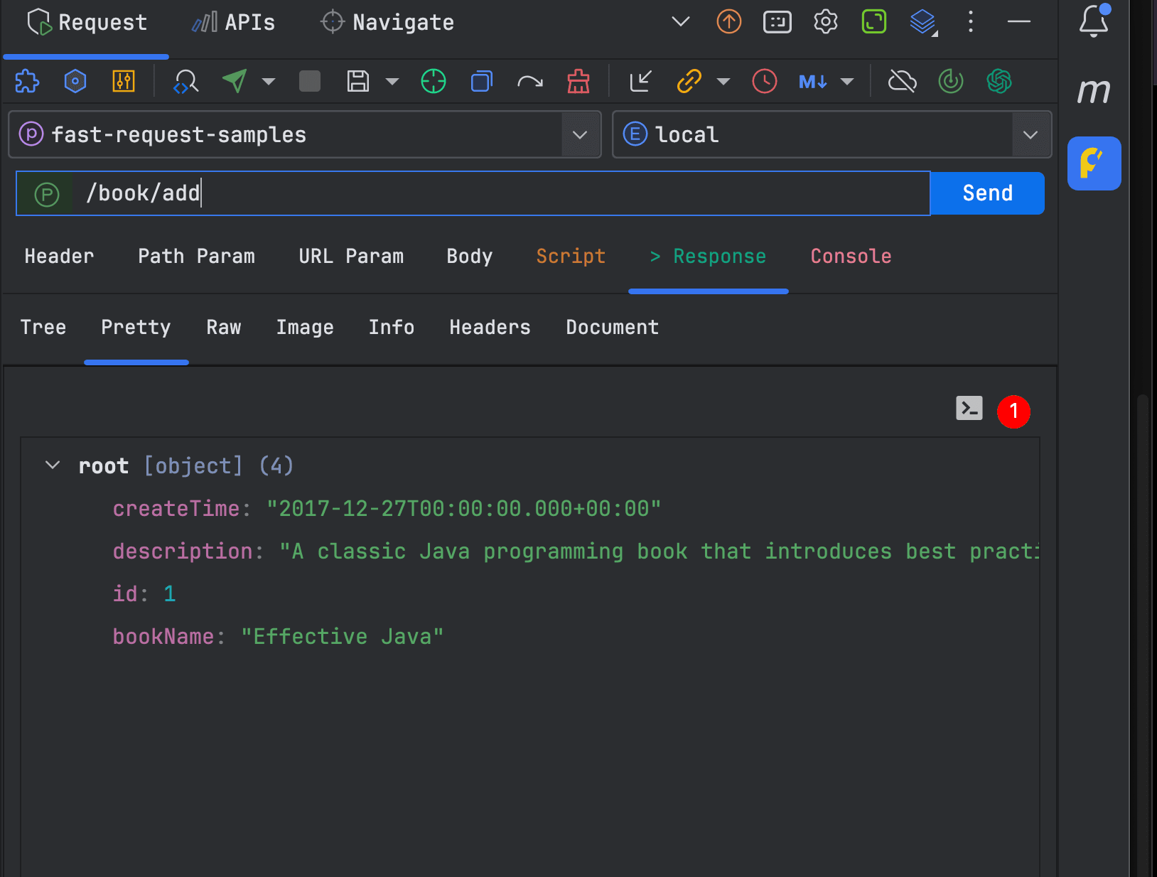 JSON 响应树