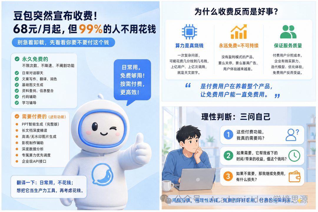 豆包突然宣布收费！68元/月起，但99%的人不用花钱_豆包收费-CSDN博客