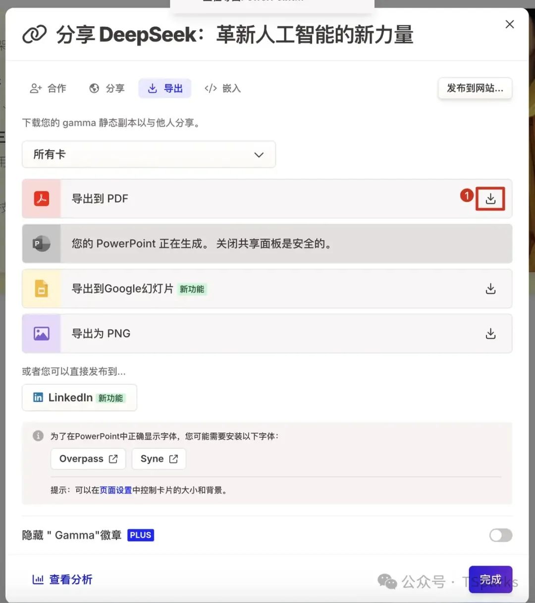 导出过程