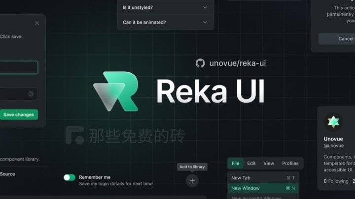 Reka UI - 一款免费开源的 Vue 无头 UI 组件库,样式定制开发项目的绝佳选择