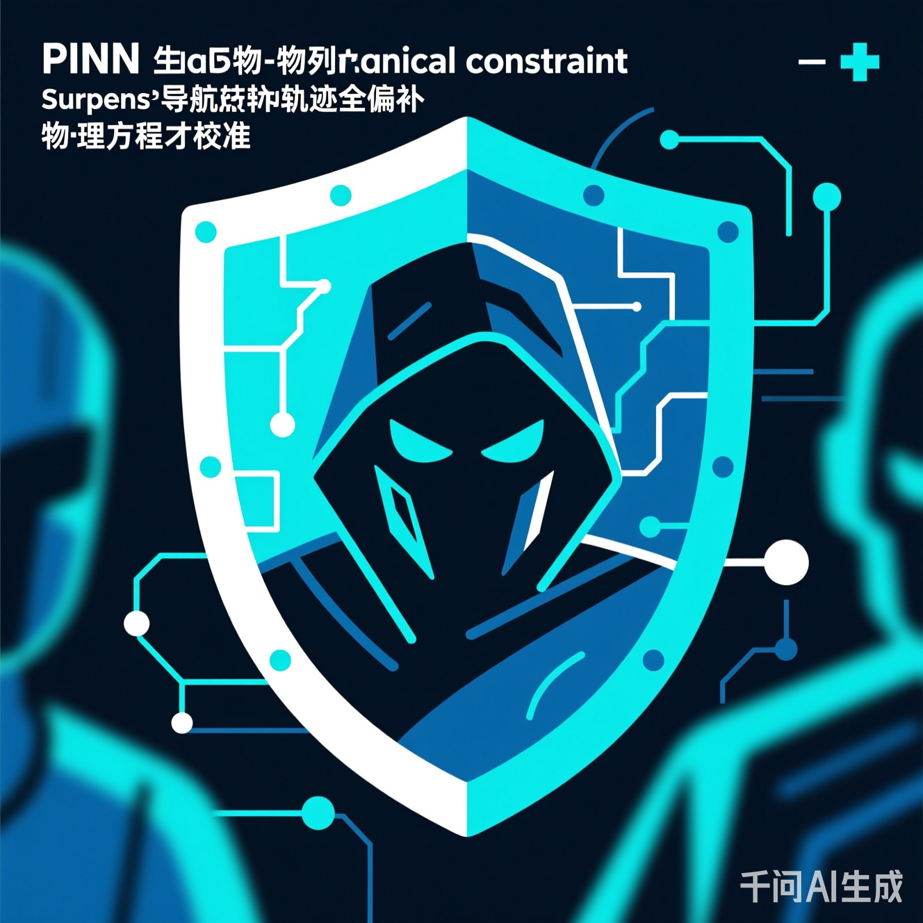 数据安全盾牌和黑客攻击的抽象插画