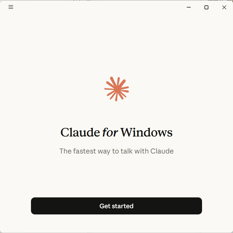 图 5：看到 Claude for Windows / Get started 页面说明安装已完成。