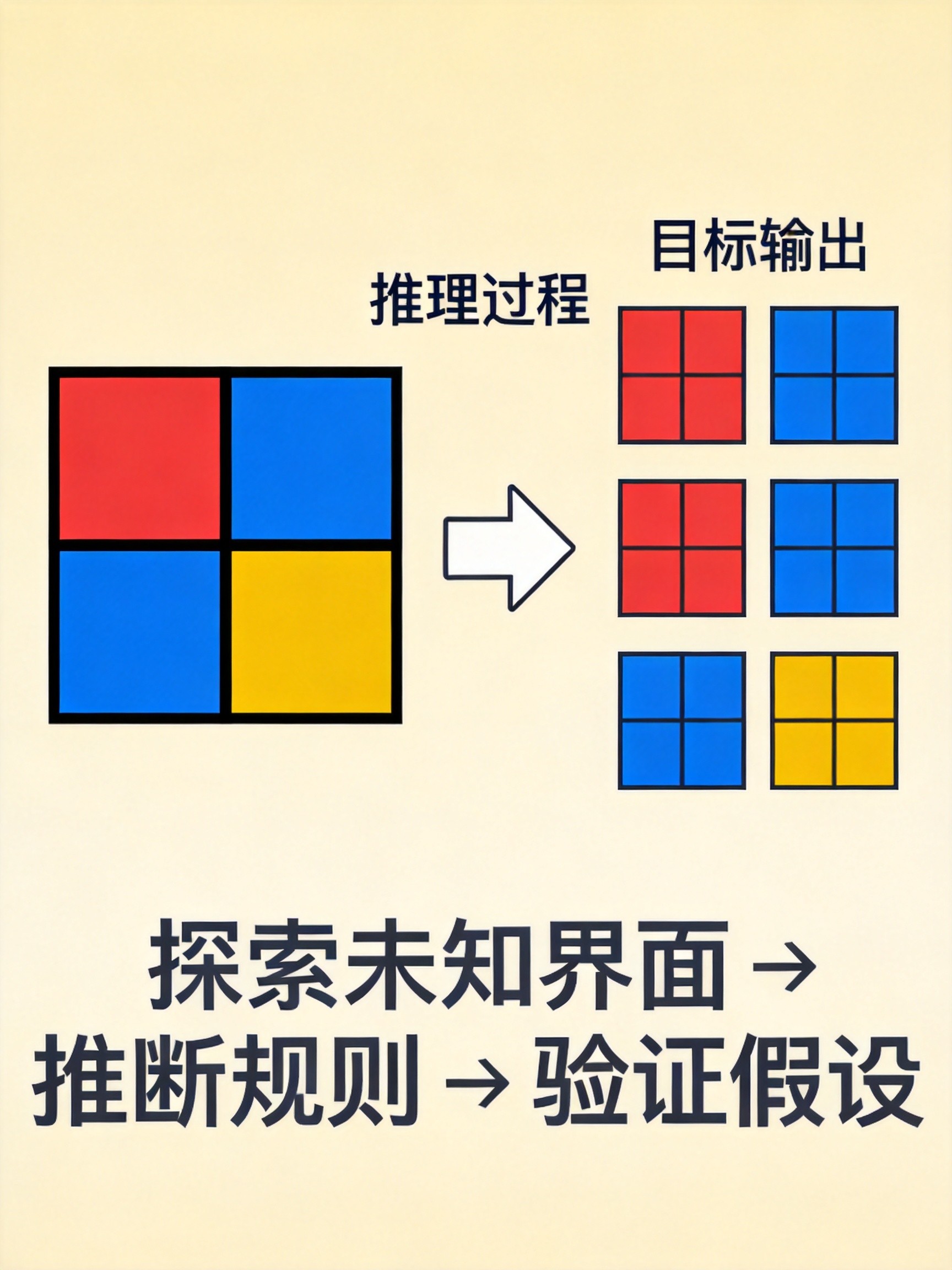ARC测试示例：抽象推理任务示意