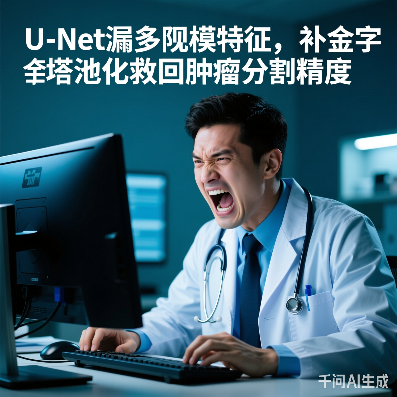 医生对着电脑抓狂