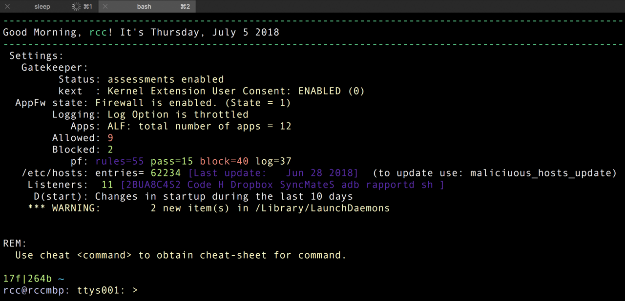 macOS from the Terminal - Your System Security at a Glance