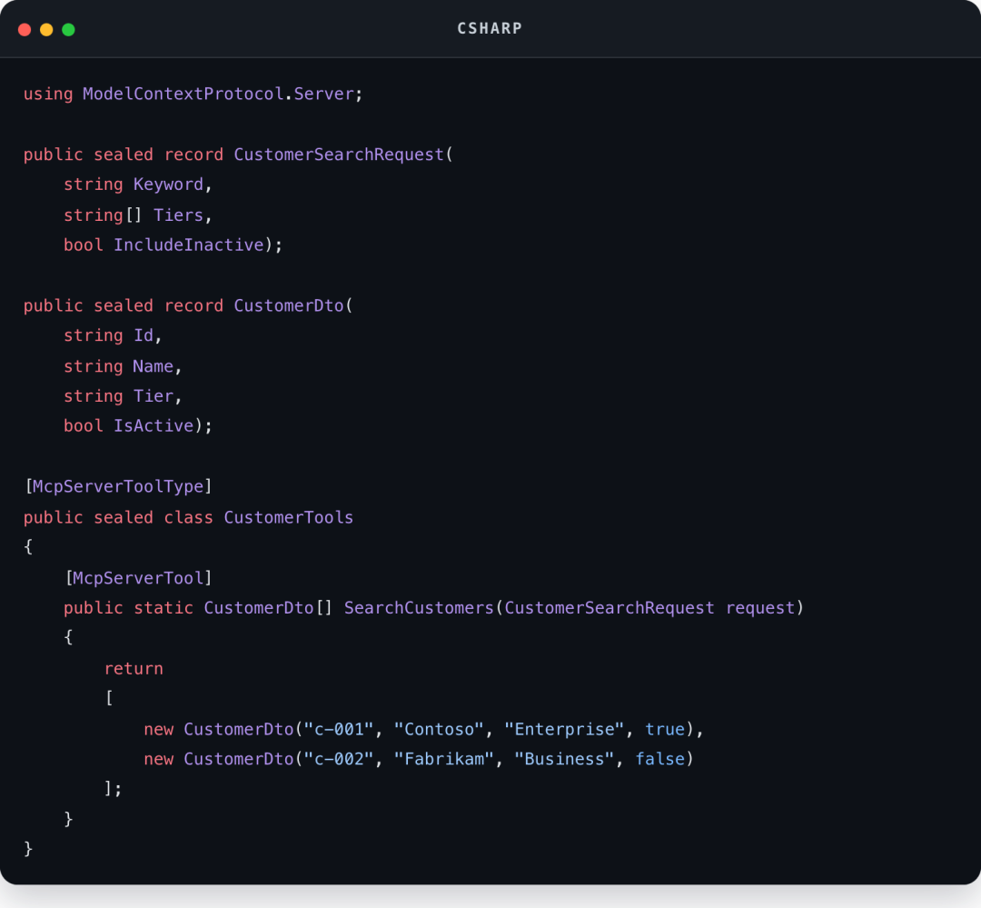 Csharp code block