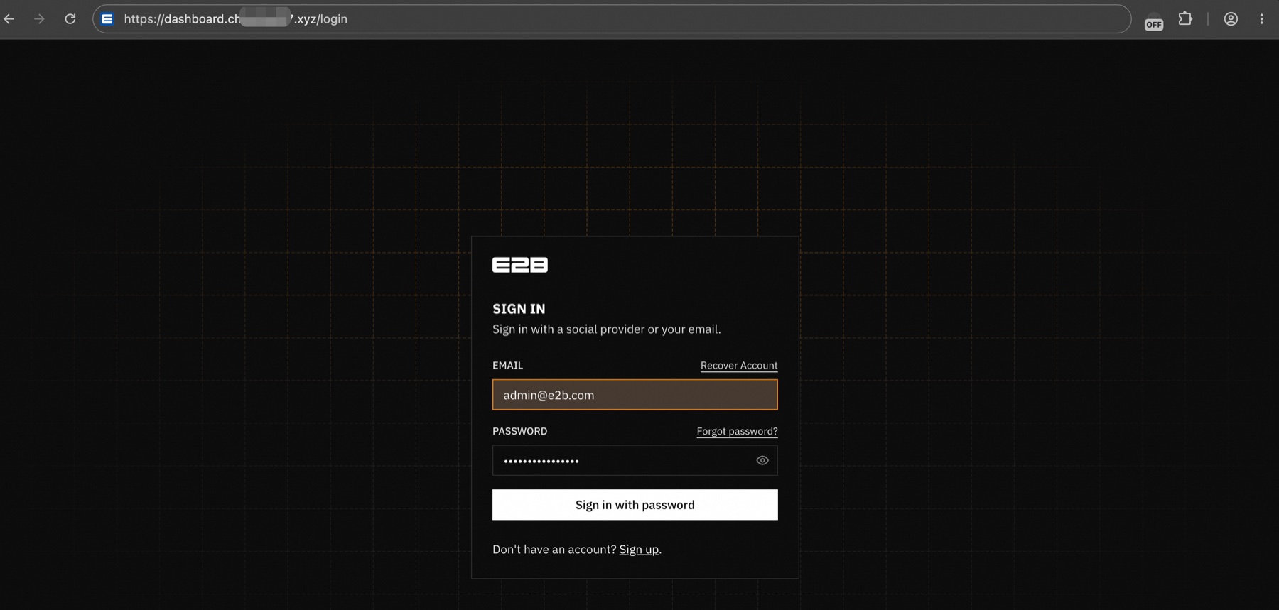 使用计算巢输出的预置账号登录 E2B Dashboard