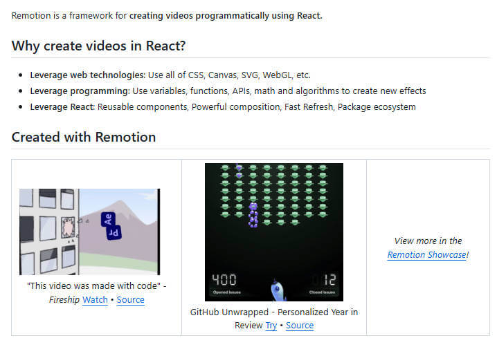 remotion 项目介绍图