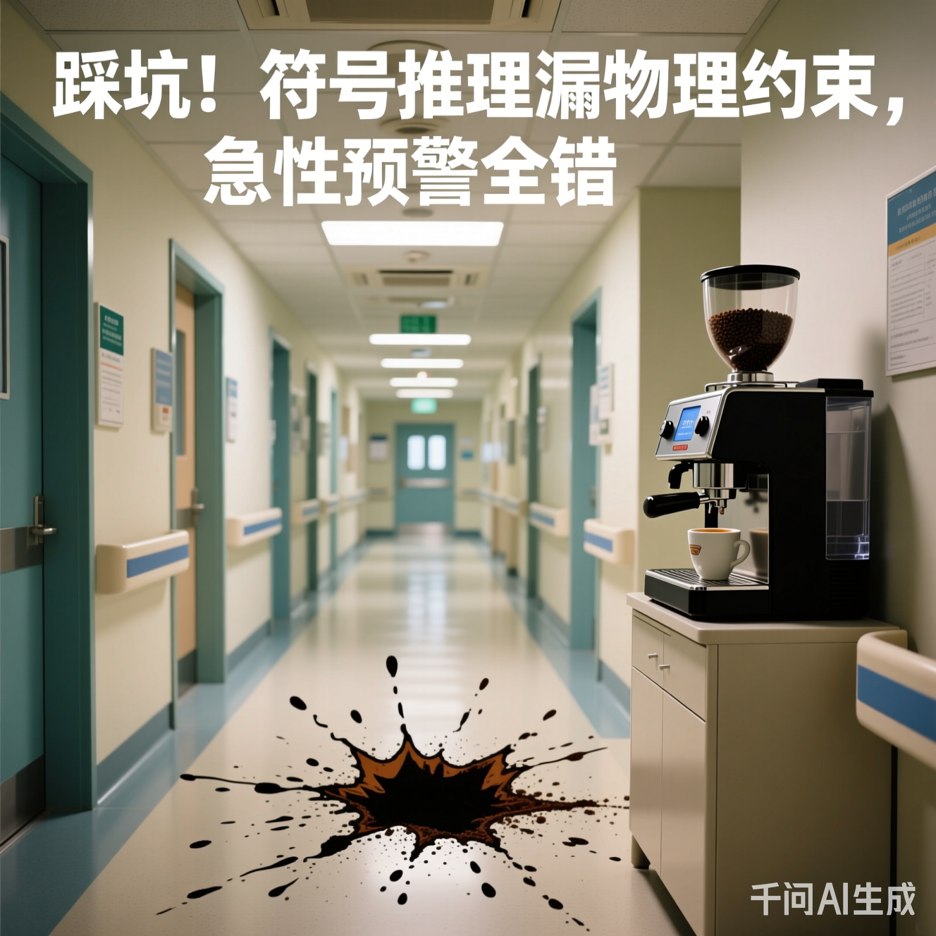 医院走廊的咖啡机