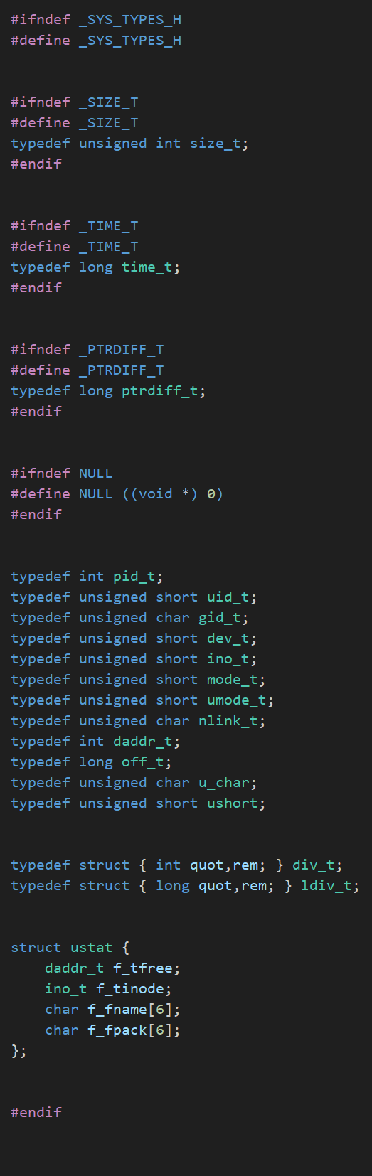 include/sys/types.h源码