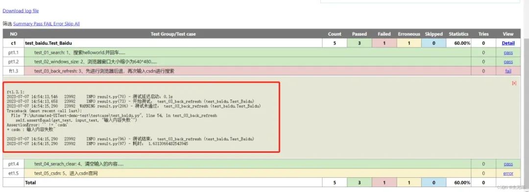 自动化测试报告样式HTMLTestRunner、BeautifulReport、HTMLReport、Allure你喜欢哪个？_unittest_12