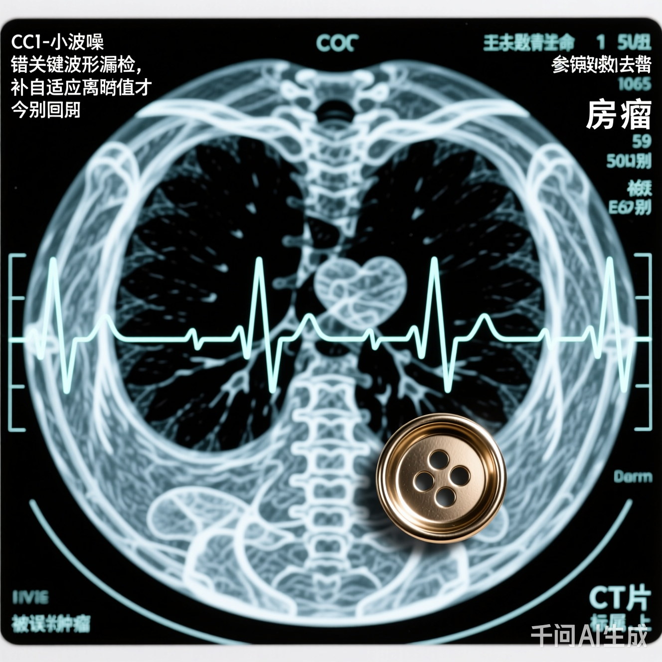 CT片上被误标为肿瘤的金属纽扣