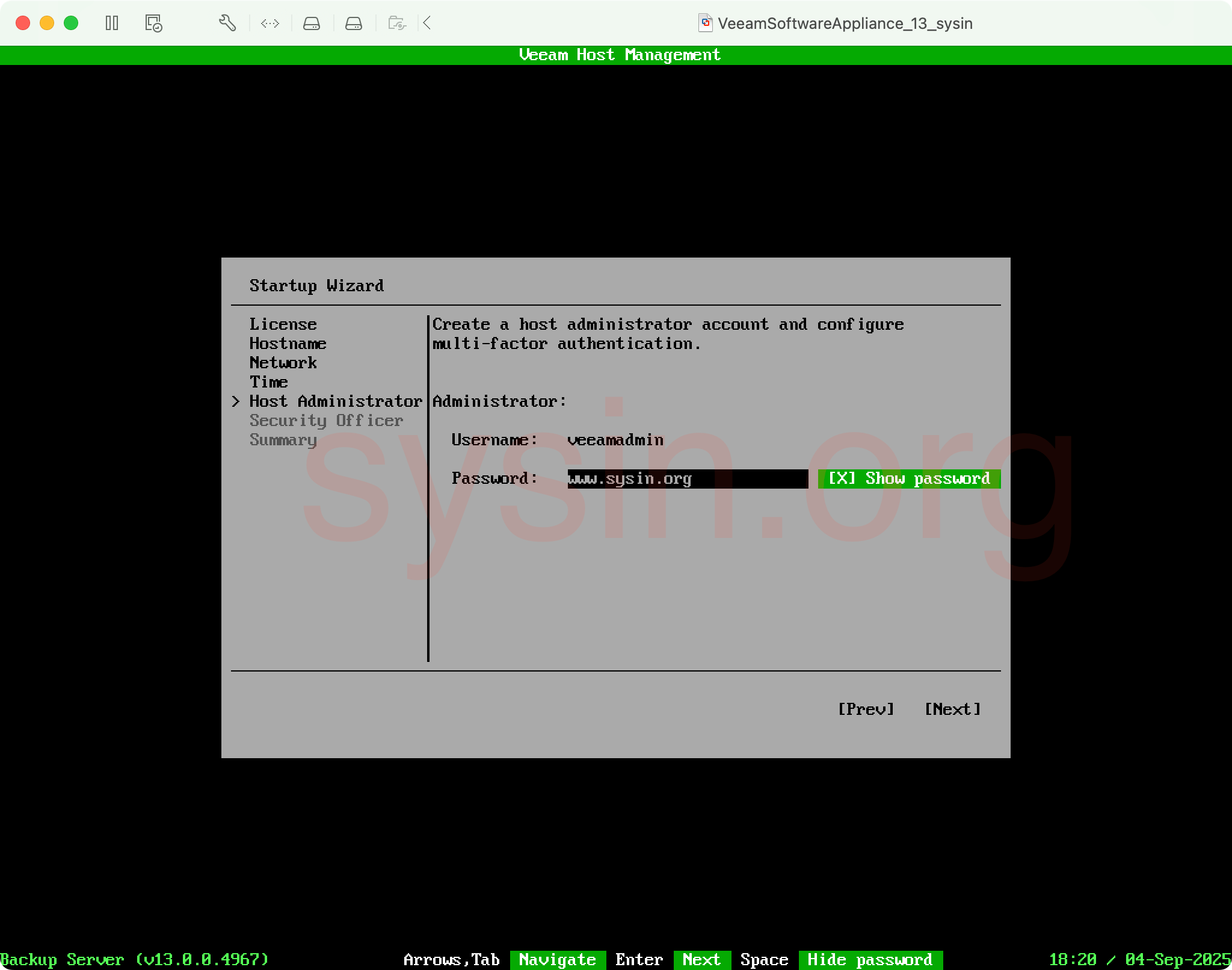 06-设置管理员密码-默认用户名是veeamadmin