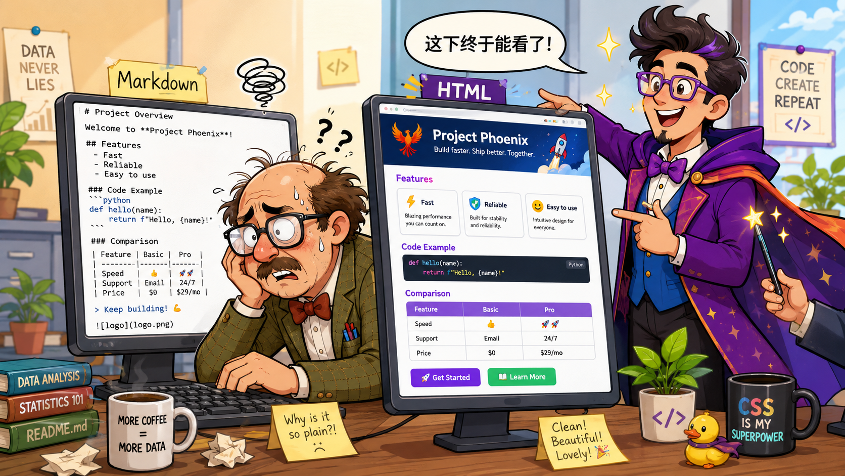 Markdown 与 HTML 的核心差异对比