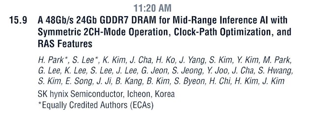 单颗3GB 48GHz超高频率！SK海力士宣布顶级GDDR7显存
