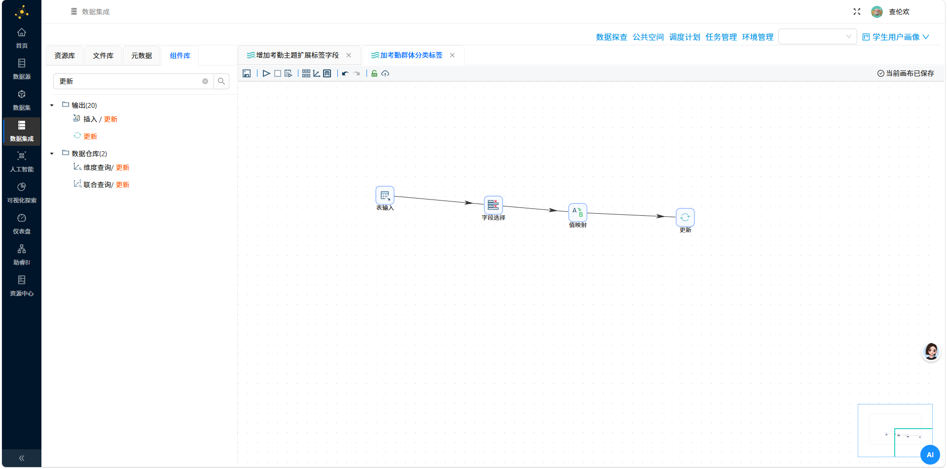 更新组件参数配置