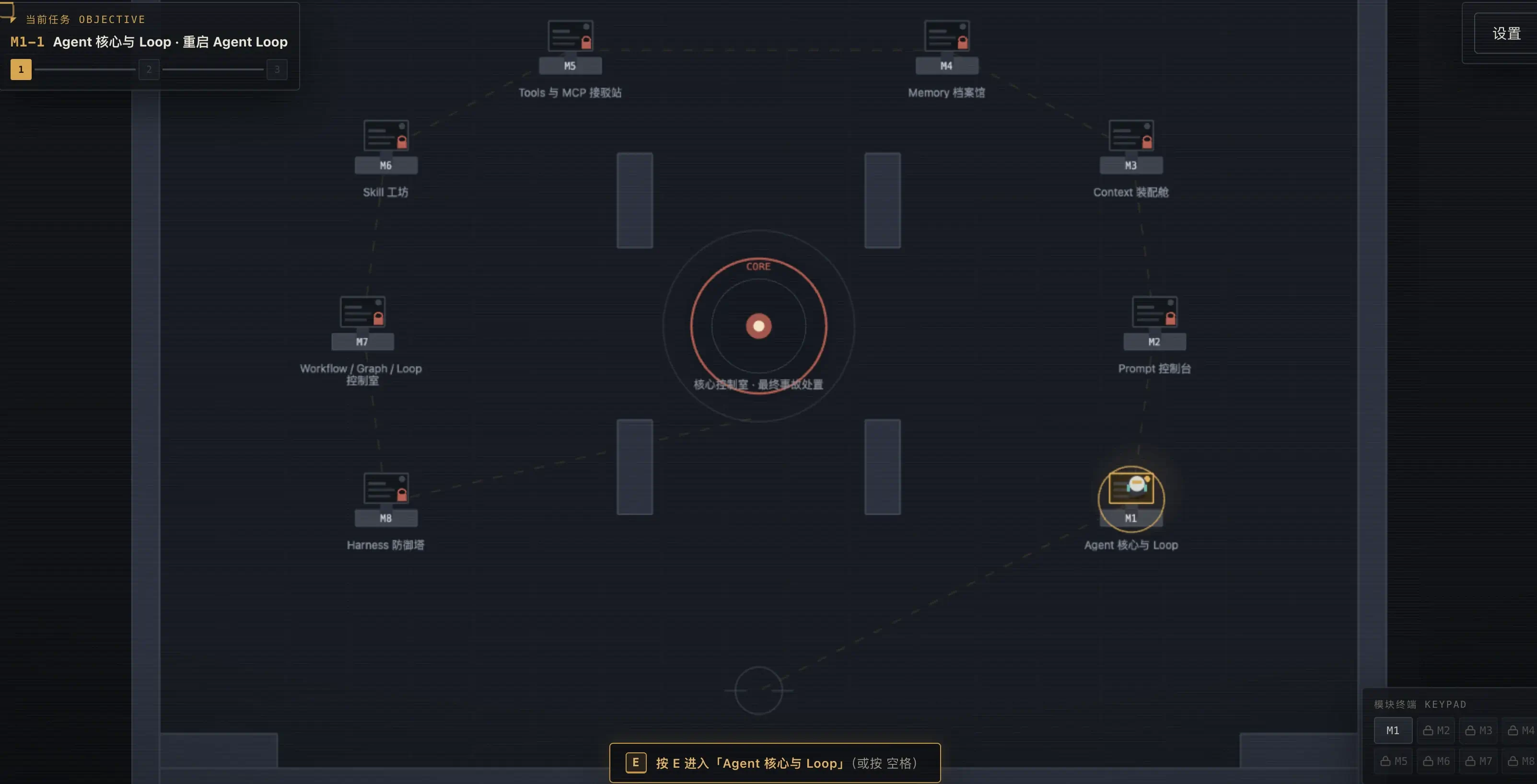 GLM-5.2 实现的 Agent Quest 实验室大厅