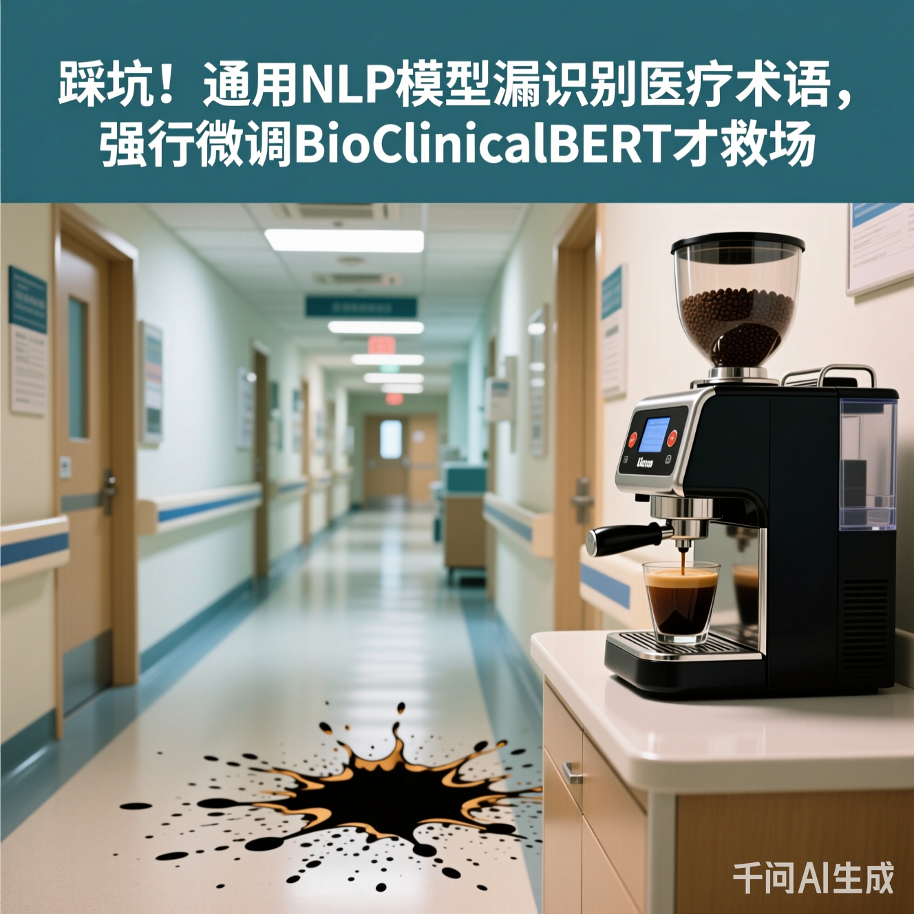 医院走廊的咖啡机